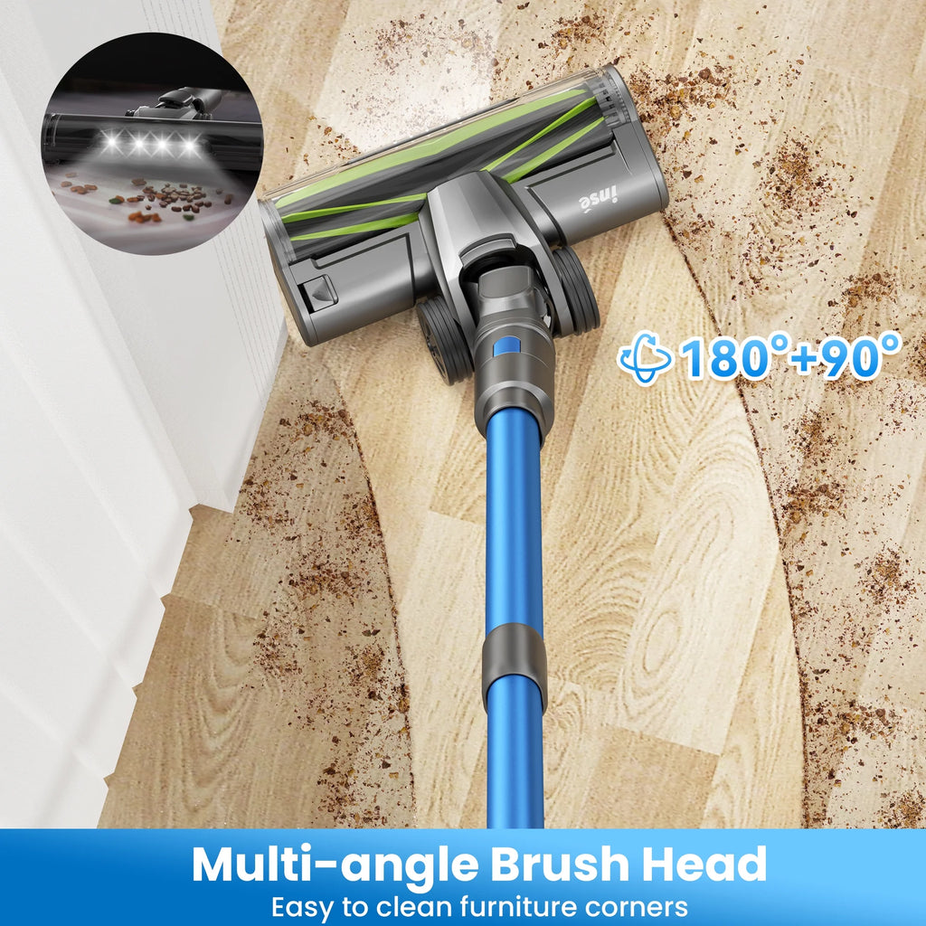 INSE Cordless Stick Vacuum Cleaner for Pet Hair Hard Floors Carpet, New S9X, 55 Mins Runtimes & 45 Kpa Powerful Suction