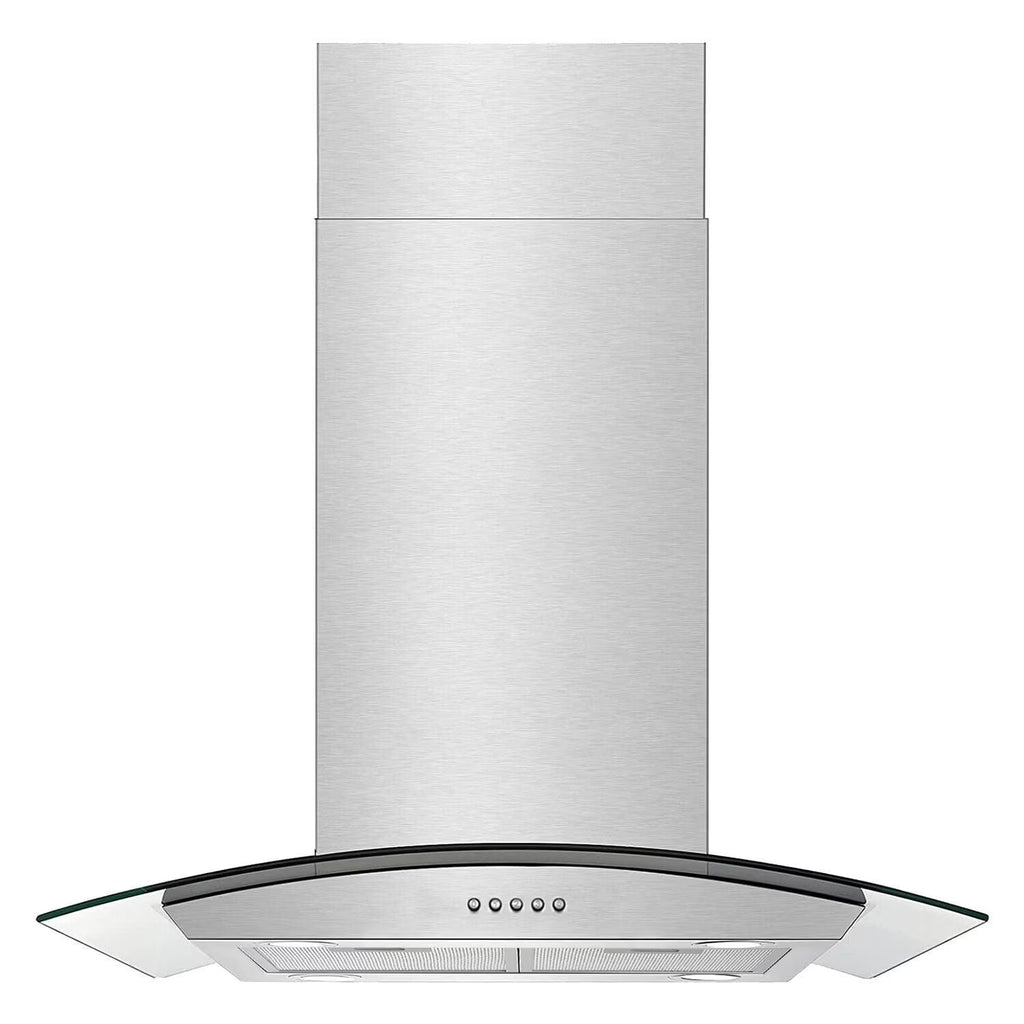 "Joeaonz 30"" Island Mount Range Hood, Stainless Steel, LED Bulbs, Easy-Clean Filters, 120V"