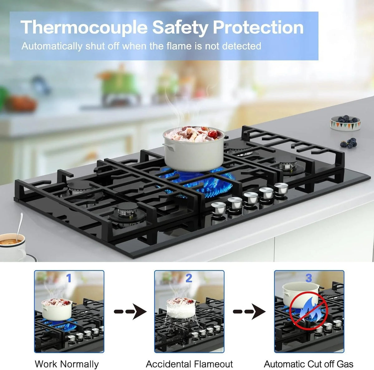 Homtone 30 Inch Electric Cooktop 4 Burners Built-in Electric Stovetop -Timer & Child Safety Lock
