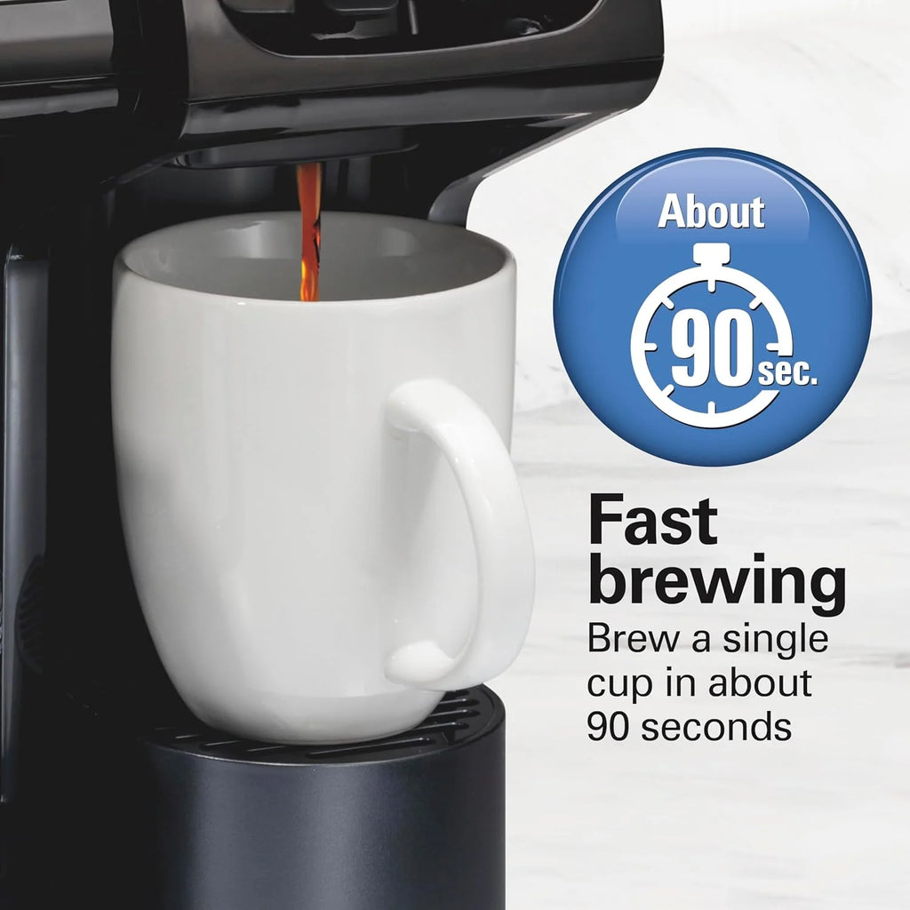 Wangxin FlexBrew Trio 2-Way Coffee Maker, Compatible with K-Cup Pods or Grounds, Combo, Single Serve & Full 12c Pot, Black - Fast Brewing (49902)