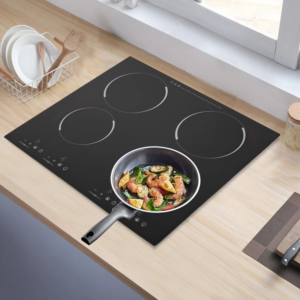 Peakora Electric Cooktop, Built-in Cooktop 3000W, Electric Stove Top with 4 Electric Burners, 9 Heating Level, Kid Safety Lock, Sensor Touch Control, 110V