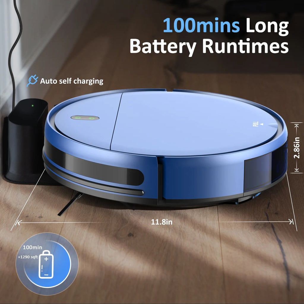 ONSON Robot Vacuum and Mop Combo, 2 in 1 Mopping Robotic Vacuum with Schedule, App/Bluetooth/Voice, Max Suction 2000Pa, Self-Charging Robot Vacuum Cleaner 04