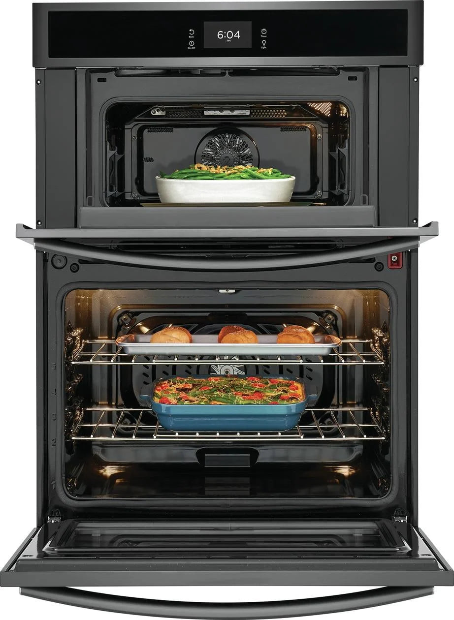 Frigidaire Gallery GCWM3067AD 30 inch Black Stainless Wall Oven and Microwave Combination