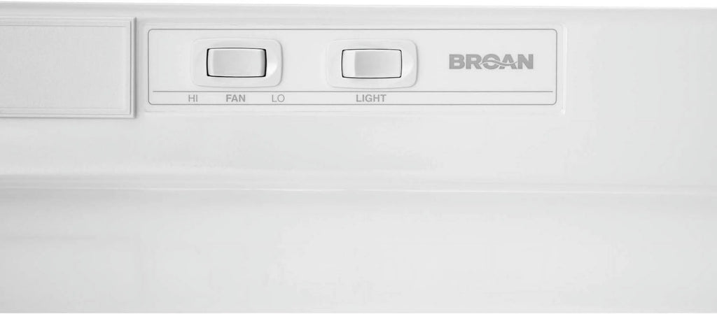 Broan-NuTone F403611 Two Four White 36-inch Under-Cabinet 4-Way Range Hood, with 2-Speed Exhaust Fan and Light