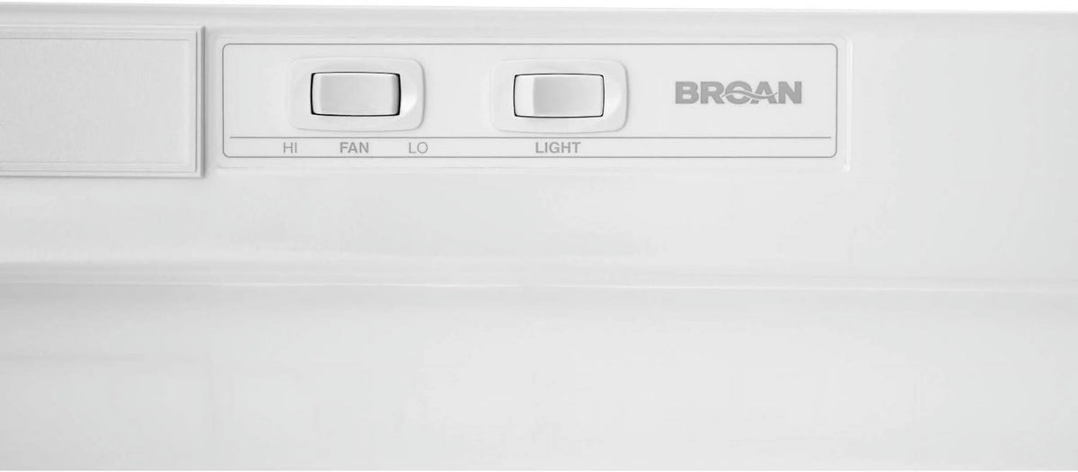 Broan-NuTone F403611 Two Four White 36-inch Under-Cabinet 4-Way Range Hood, with 2-Speed Exhaust Fan and Light