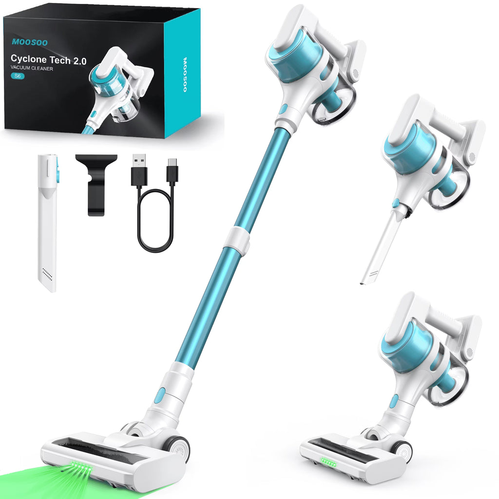 Lightweight Cordless Vacuum with Brushless Motor, 40 mins max runtime, Stick Vacuum for Hard Floor Carpet Pet Hair With Type-C Charging