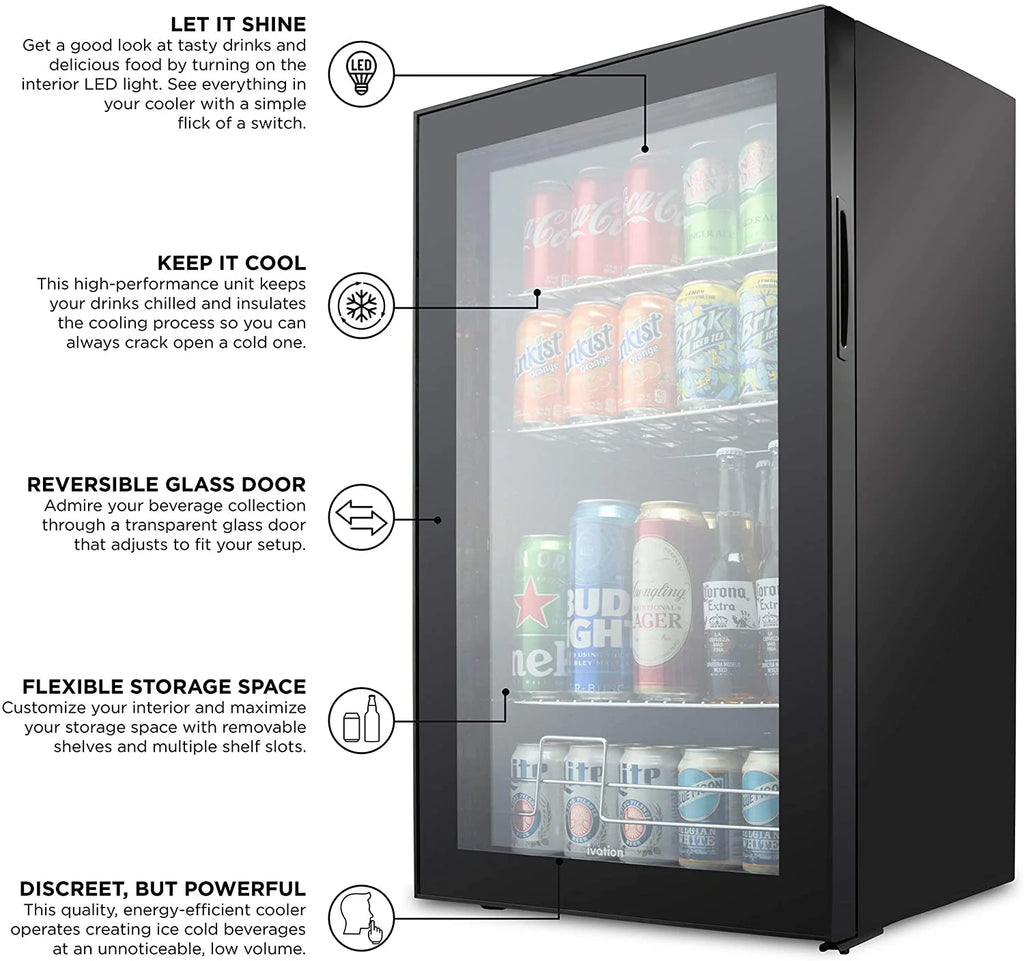 Ivation 101-Bottle Wine Cellar, Freestanding Mini Fridge - Stainless Steel