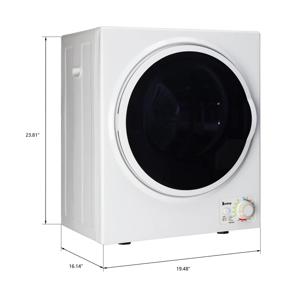 ZOKOP GYM25-78 Compact Portable Clothes Dryer, 1.6 cu ft Stainless Steel Drum, Mechanical Control, ETL Certified - Ideal for Small Apartments and RVs