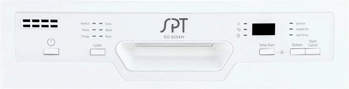 Sunpentown SD-9254WB 18 in. Energy Star Built-In Dishwasher with Heated Drying, White