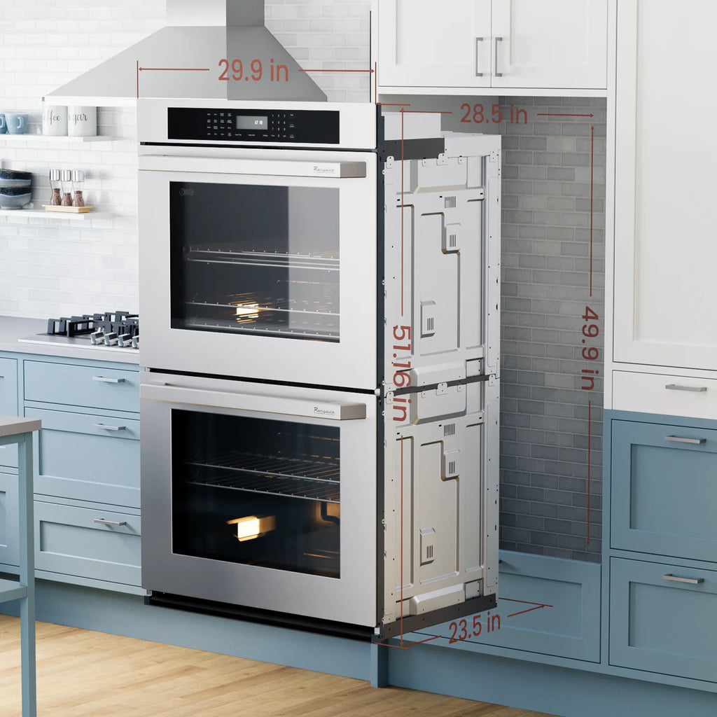 Rangaire RWOD301GS 30" Glass Touch Double Wall Oven - Stainless Steel, Electric Oven, True Convection, Self Cleaning, Easy Reach Racks