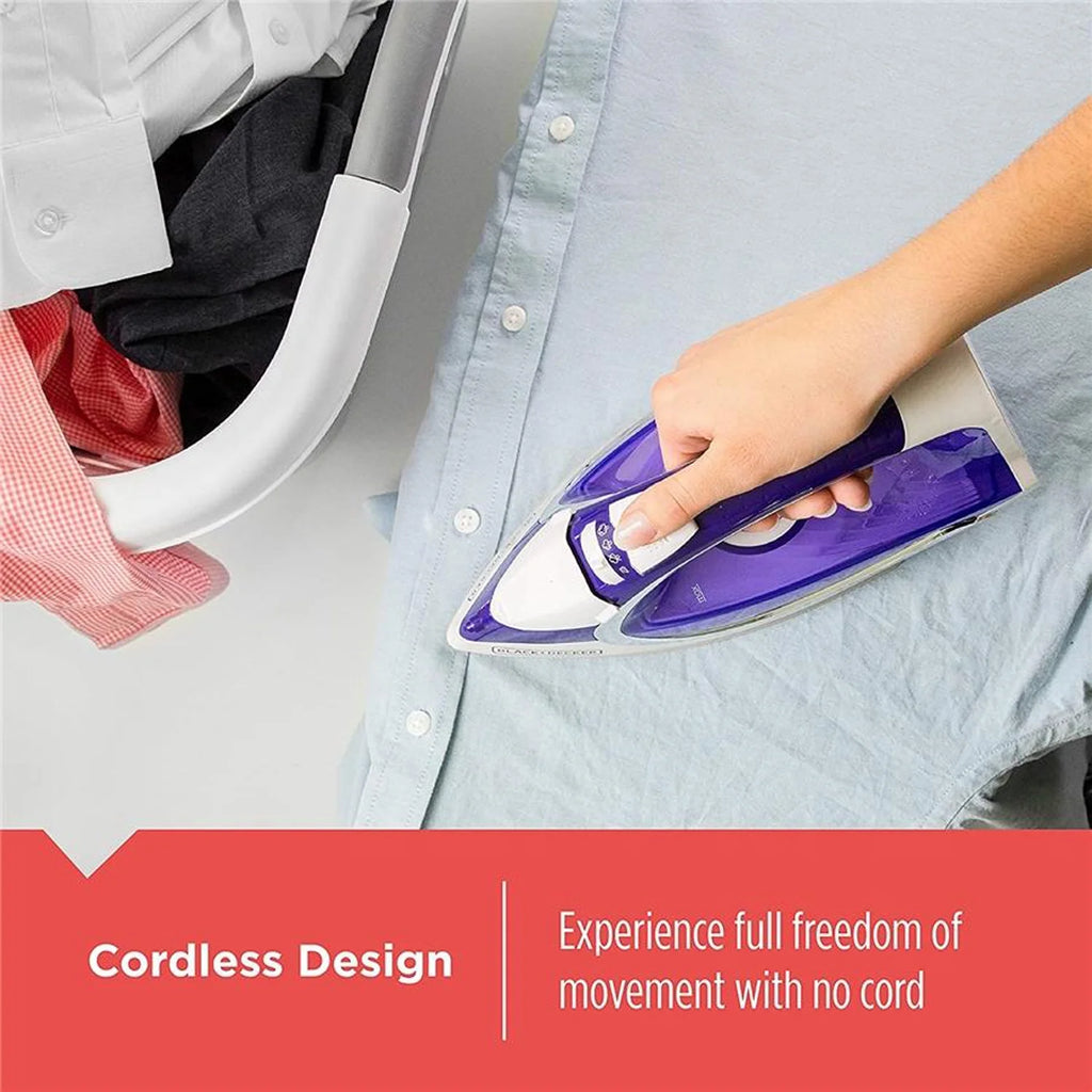Black + Decker - Cordless Iron with Non-Stick Sole, Purple