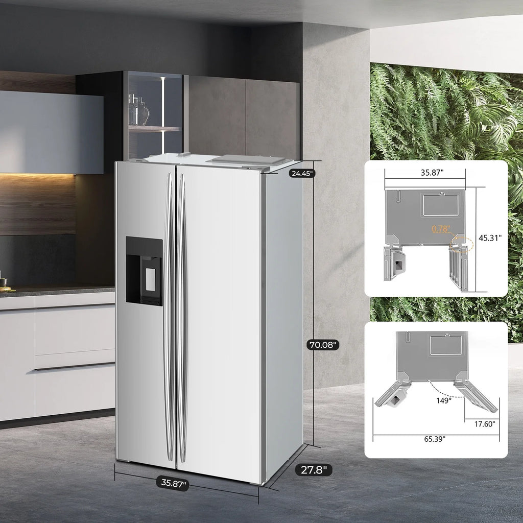 WAA 20 Cu.ft. Large Refrigerator, 2 French Door Stainless Steel