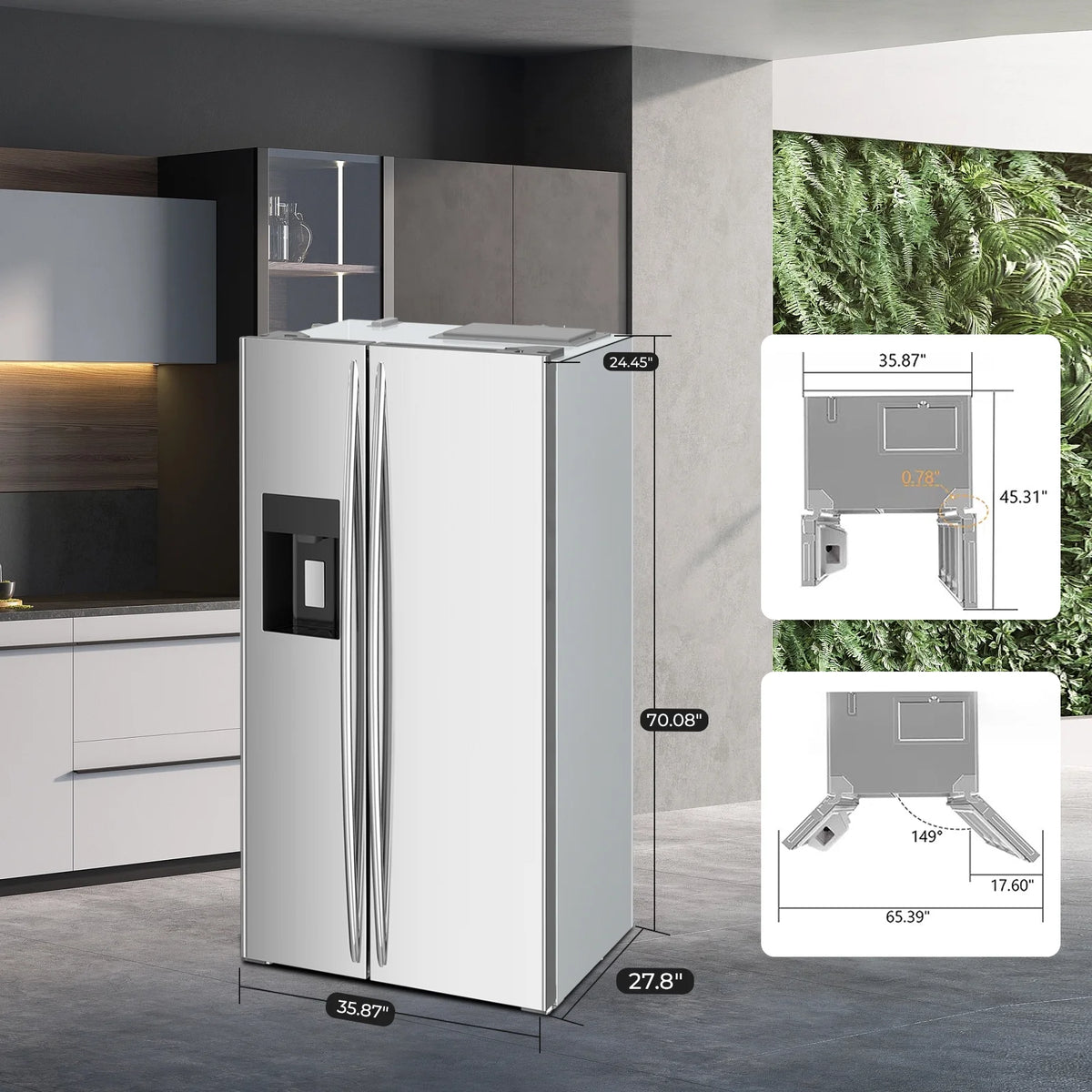 WAA 20 Cu.ft. Large Refrigerator, 2 French Door Stainless Steel