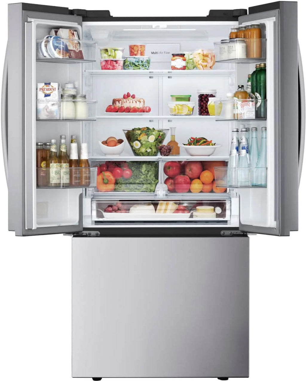 LG Counter Depth French Three Door Refrigerator, Silver