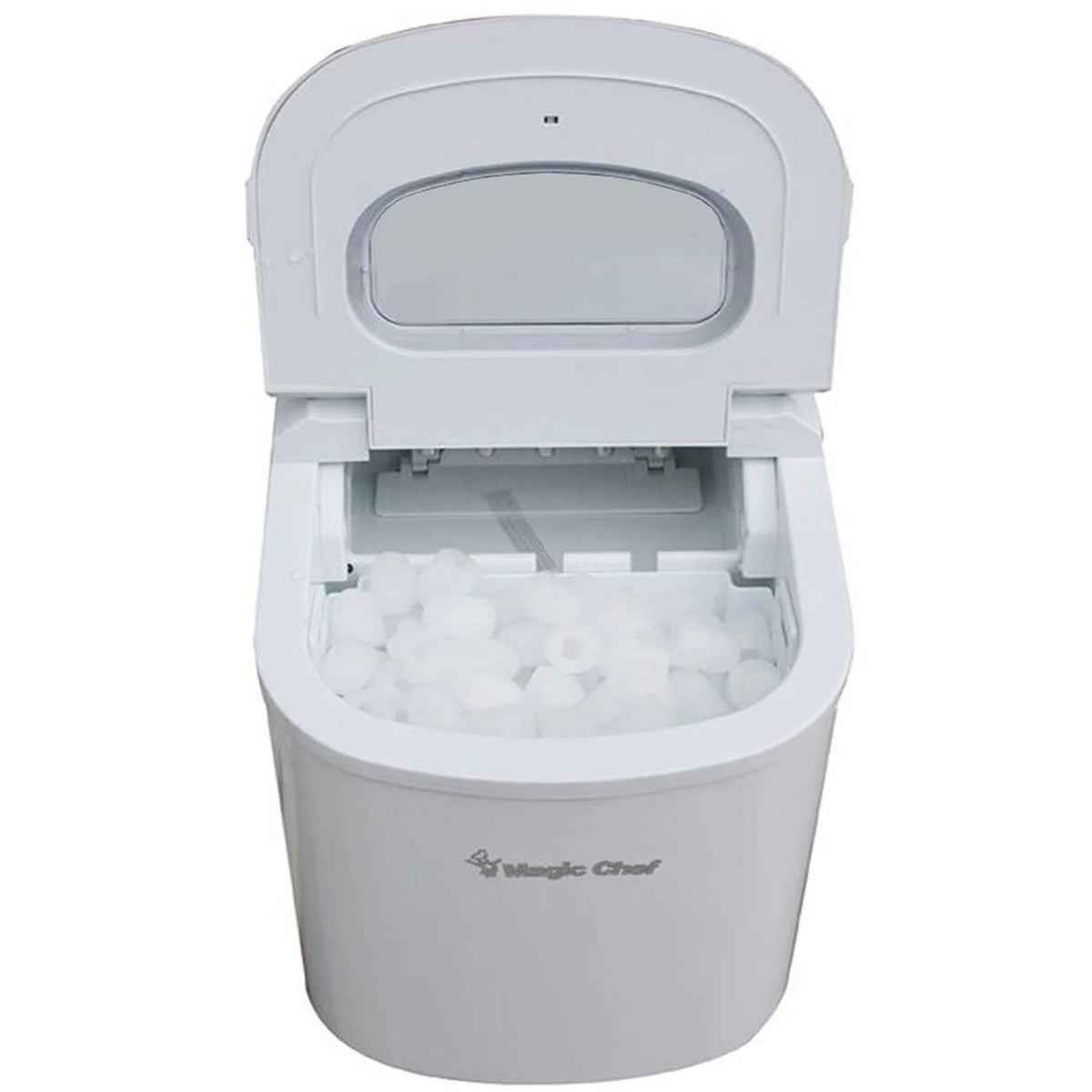 Magic Chef 27 lb. Capacity Portable Countertop Ice Maker, White and Makes Bullet Ice