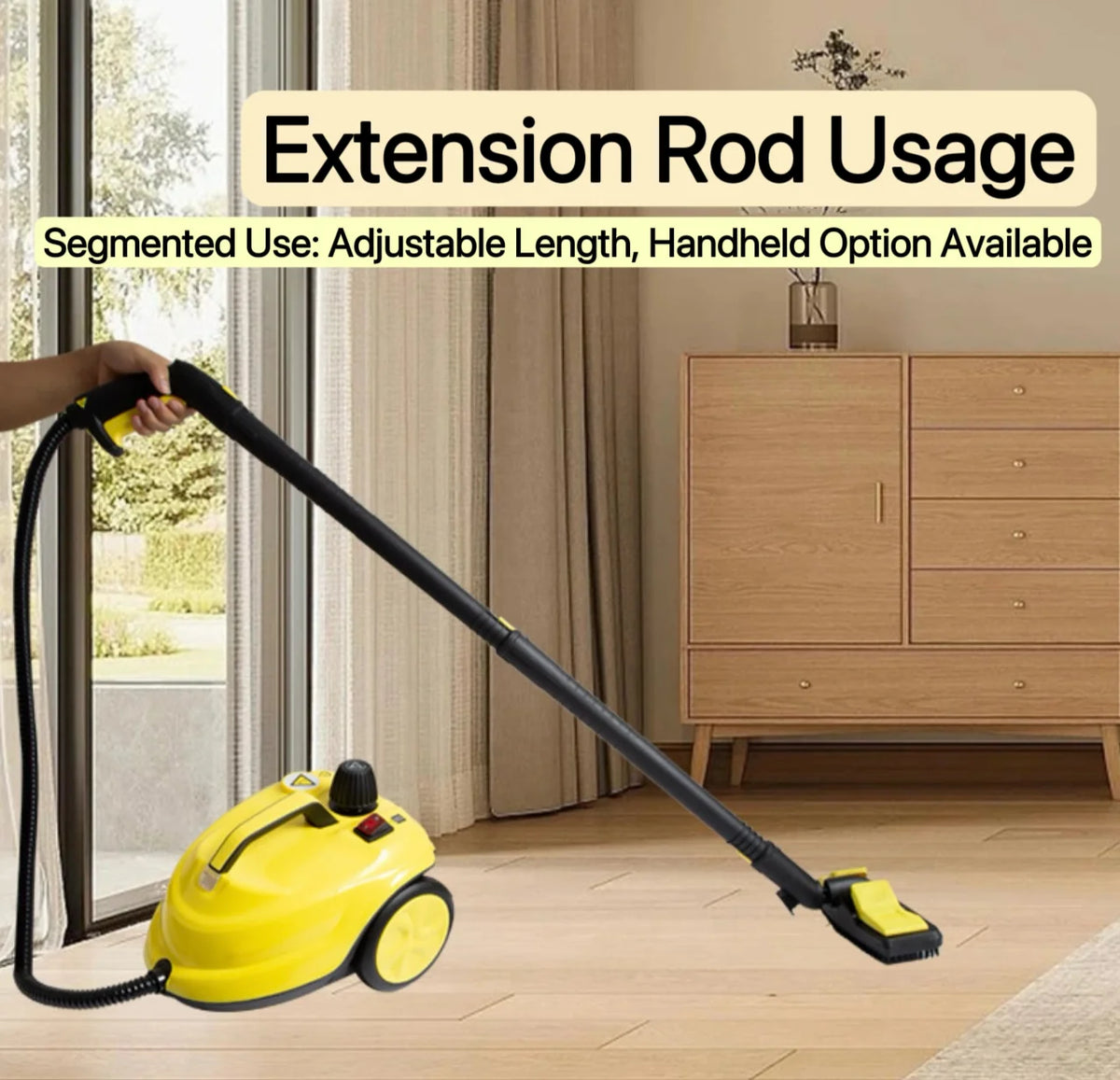 Steam Cleaner, 2-Quart Canister Steamer with 18 Accessories for Floor, Grout, Upholstery, Car Detailing, Kitchen Degreasing & High-Temp Sanitizing