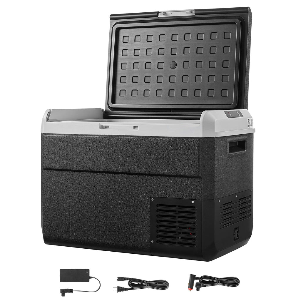 VEVOR Portable Car Refrigerator 53 Qt, 12V Portable Freezer with Single Zone, 12/24V DC & 110-240V AC Electric Cooler with -4�H-68�HCooling Range, for Car Truck Vehicle RV Boat Outdoor & Home use