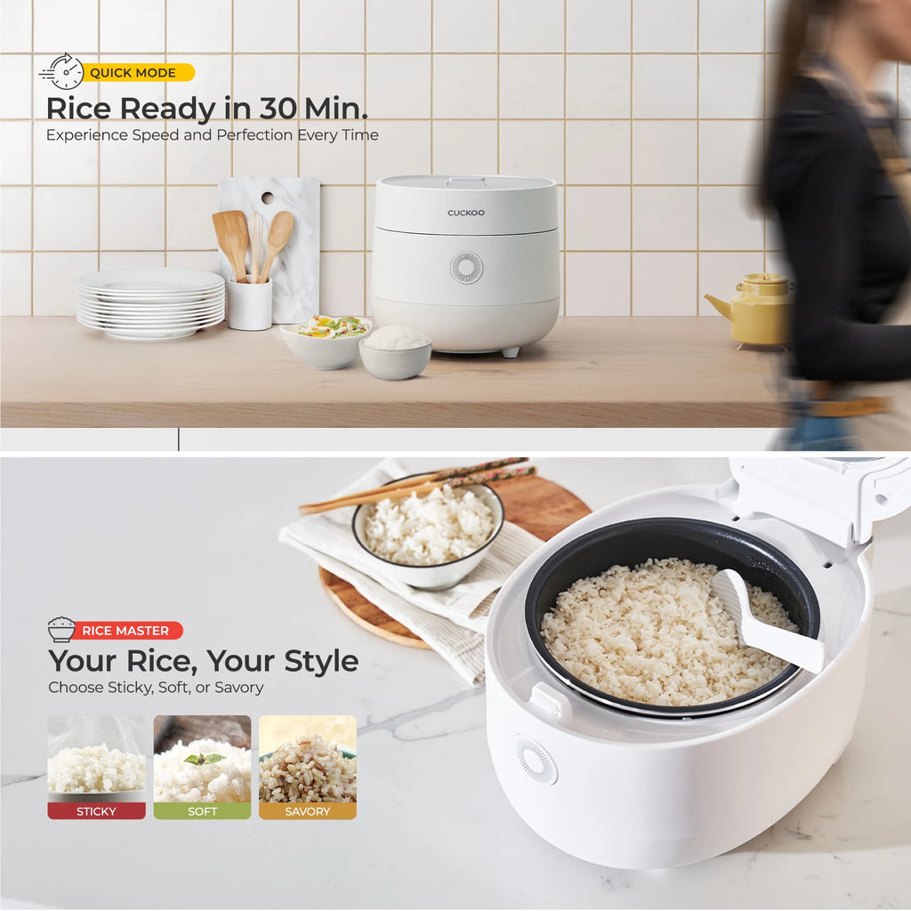CUCKOO Rice Cooker 6 Cups Cooked with Warmer, Nonstick Pot, and Fuzzy Logic Tech in White (CR-0375FW)