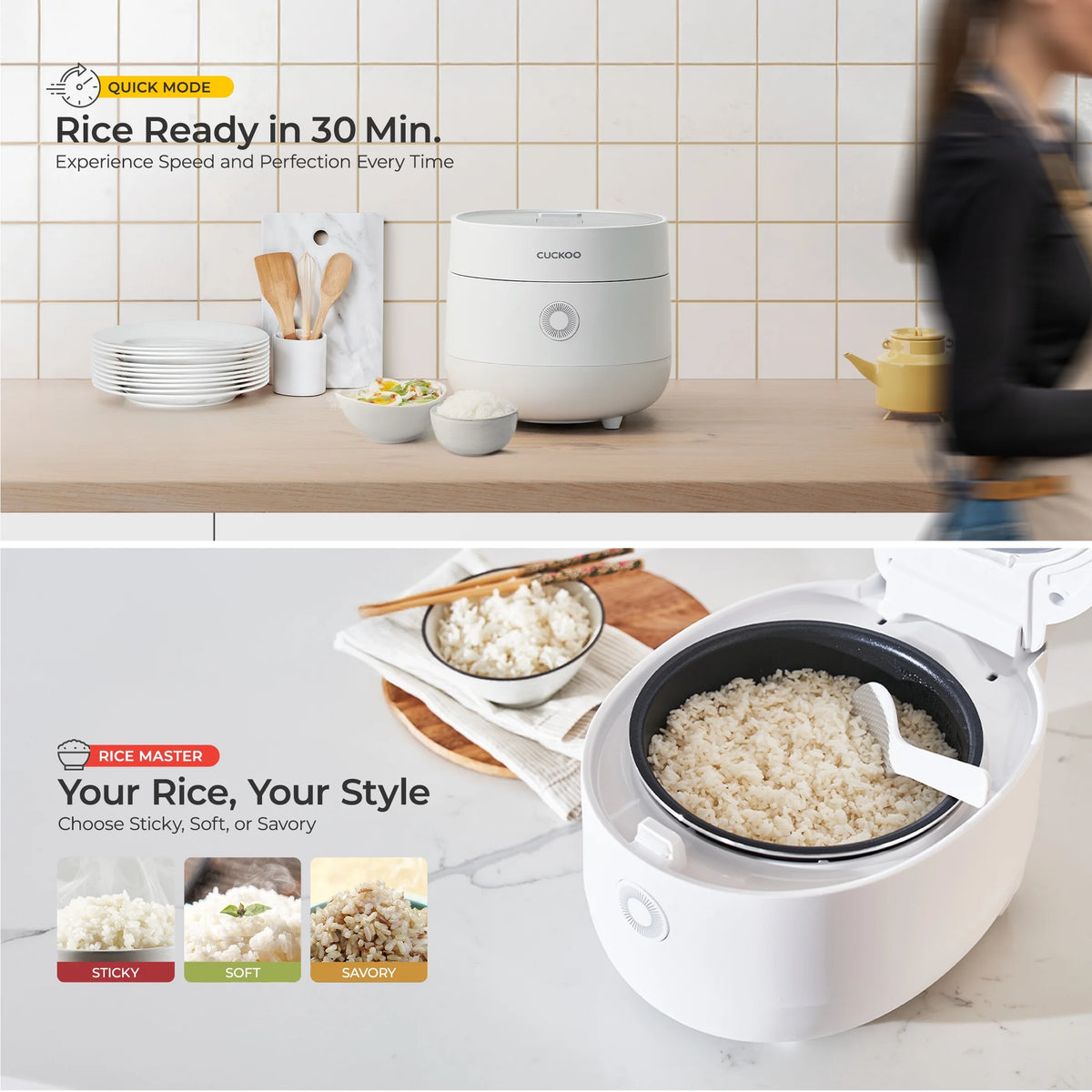 CUCKOO Rice Cooker 6 Cups Cooked with Warmer, Nonstick Pot, and Fuzzy Logic Tech in White (CR-0375FW)