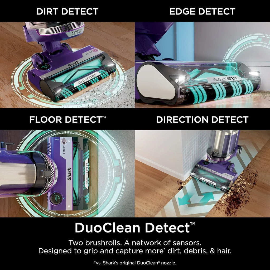 Restored Shark POWERDETECT Upright Vacuum Cleaner with HEPA Filter, Heavy Duty,Powerful Suction for Pet Hair Pickup, DuoClean, Ideal for Carpets & Hardfloors, AZ4002 (Certified)(Refurbished)