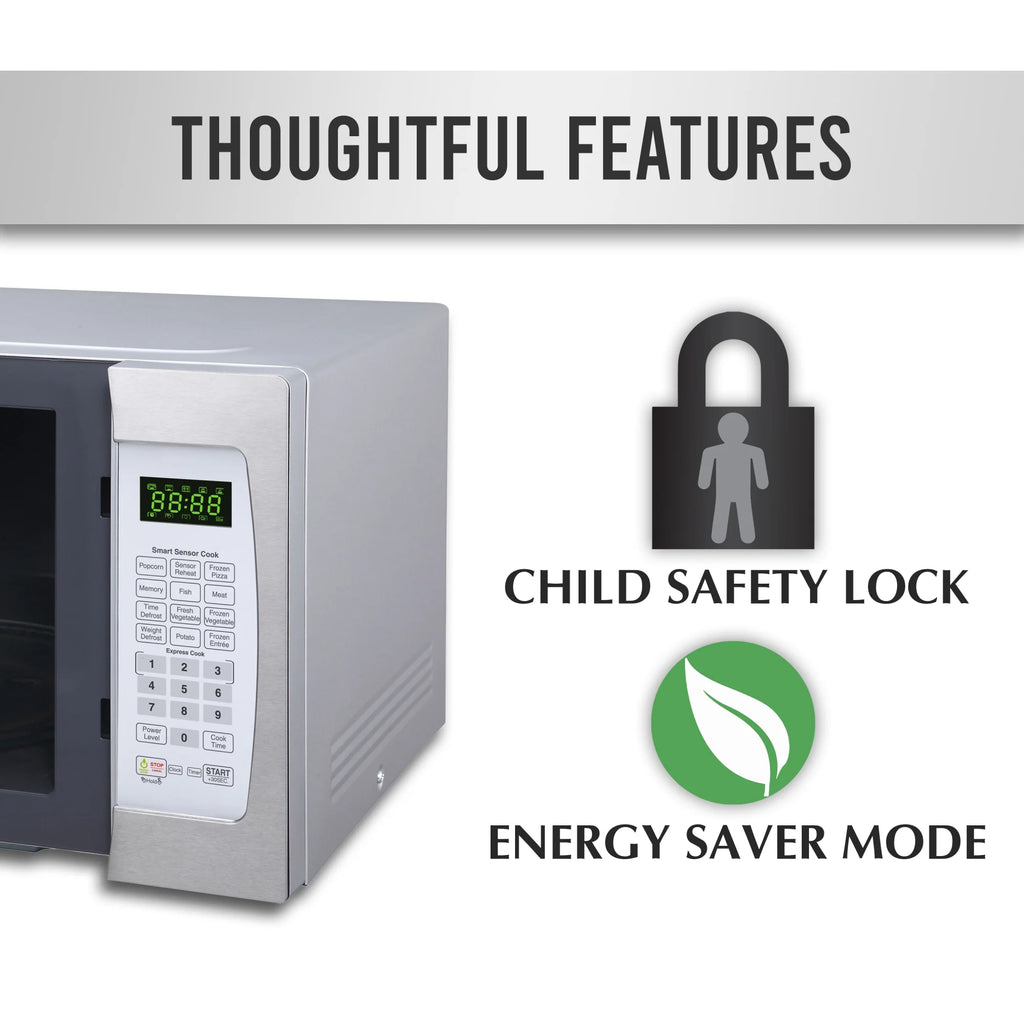 Farberware Smart Sensor Countertop Microwave Oven with LED Lighting & Child Lock, 1.3 Cu Ft