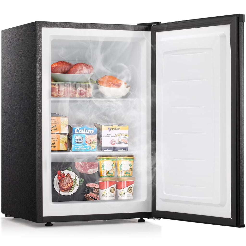 LHRIVER 7.0 cu. ft. Chest Deep Freezer with Adjustable Temperature, Free Standing Top Open Door Compact Freezer with 3 Removable Basket for Kitchen, Home, Bar, Garage, Office