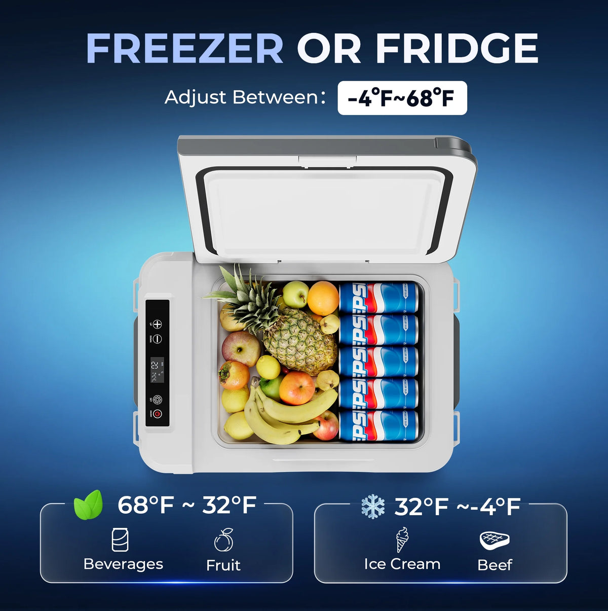 Simzlife 12 Volt Refrigerator, 11 Quart (10L) Car Fridge with APP Control, Car Refrigerator -4℉~68℉, Portable Freezer for RV, Camping, Travel
