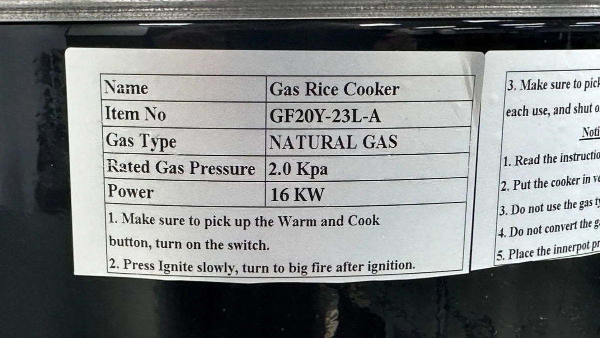 23L Commercial Gas Rice Cooker, 1600W Restaurant Rice Cooker, Natural Gas Rice Cooker