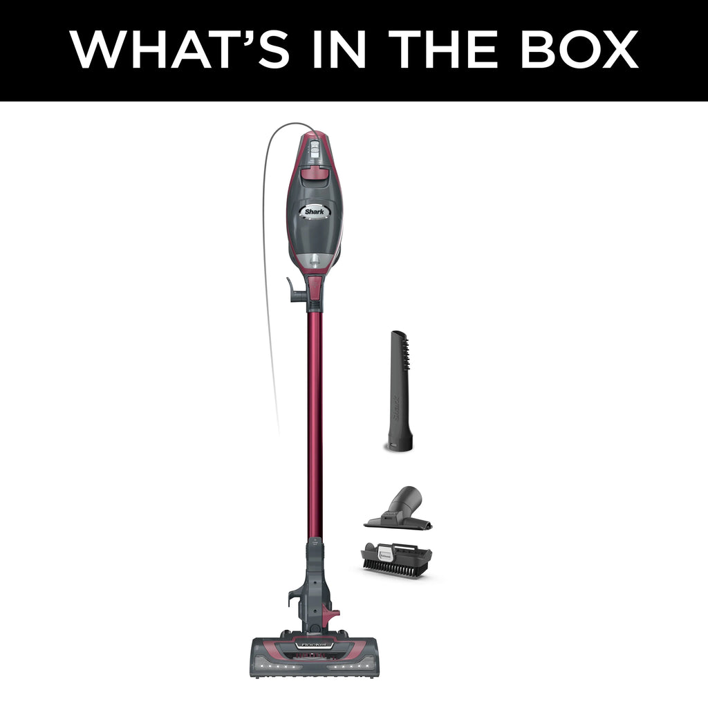 Shark Rocket Pro Corded Stick Vacuum, Removable Hand Vacuum, Hardwood Floors and Carpet, Advanced Swivel Steering, Pet-Friendly, XL Capacity, Ultra-Lightweight, HV370 Comet Red