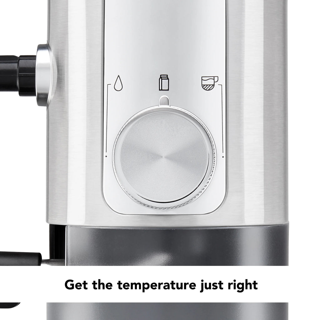 KitchenAid Metal Semi-Automatic Espresso Machine and Automatic Milk Frother Attachment Bundle