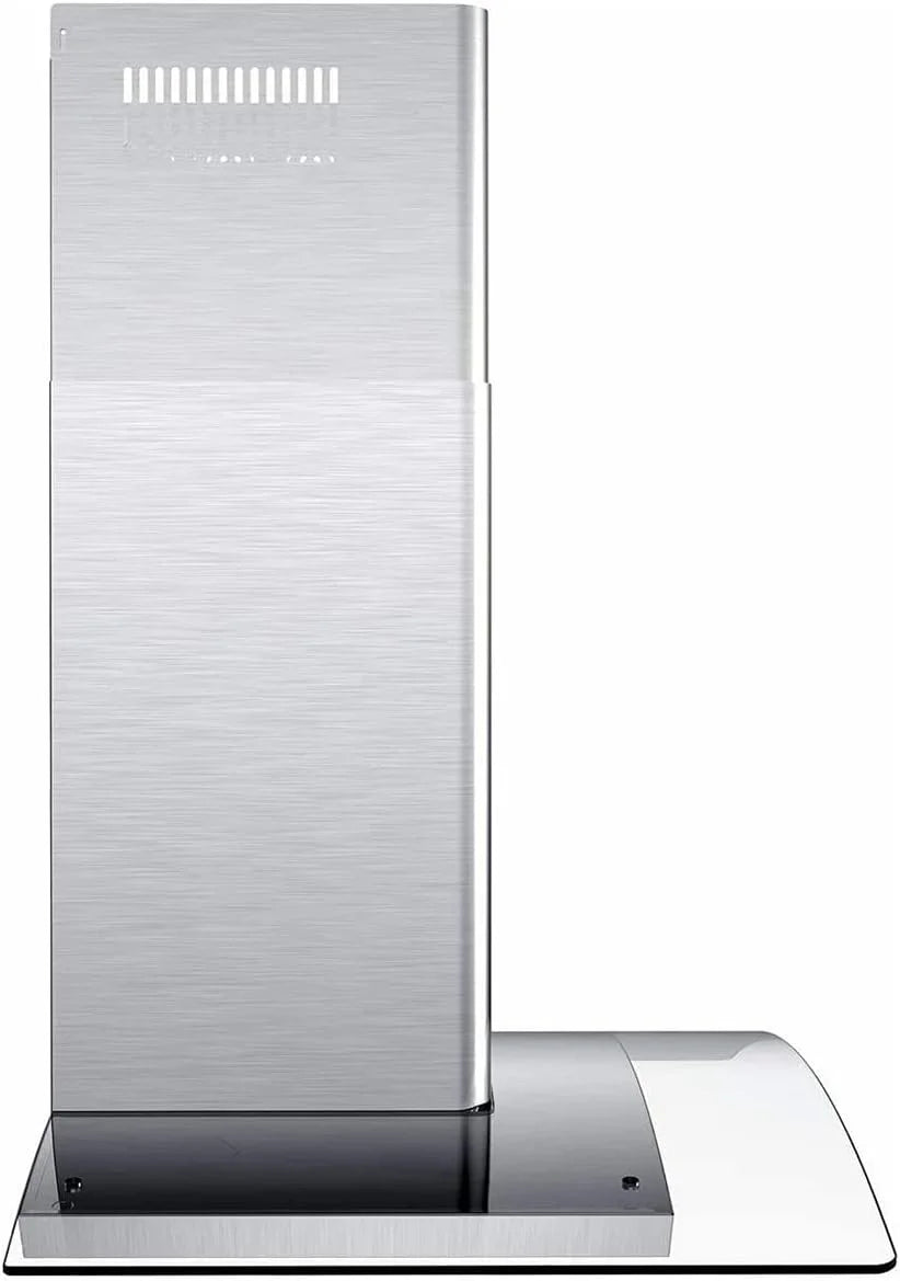 Range Hood 30 Inch, Tieasy Wall Mount Kitchen Hood with Ducted / Ductless Convertible Duct, Stainless Steel Chimney and Aluminum Filters, LED Lights, 3 Speed Fan, Push Button