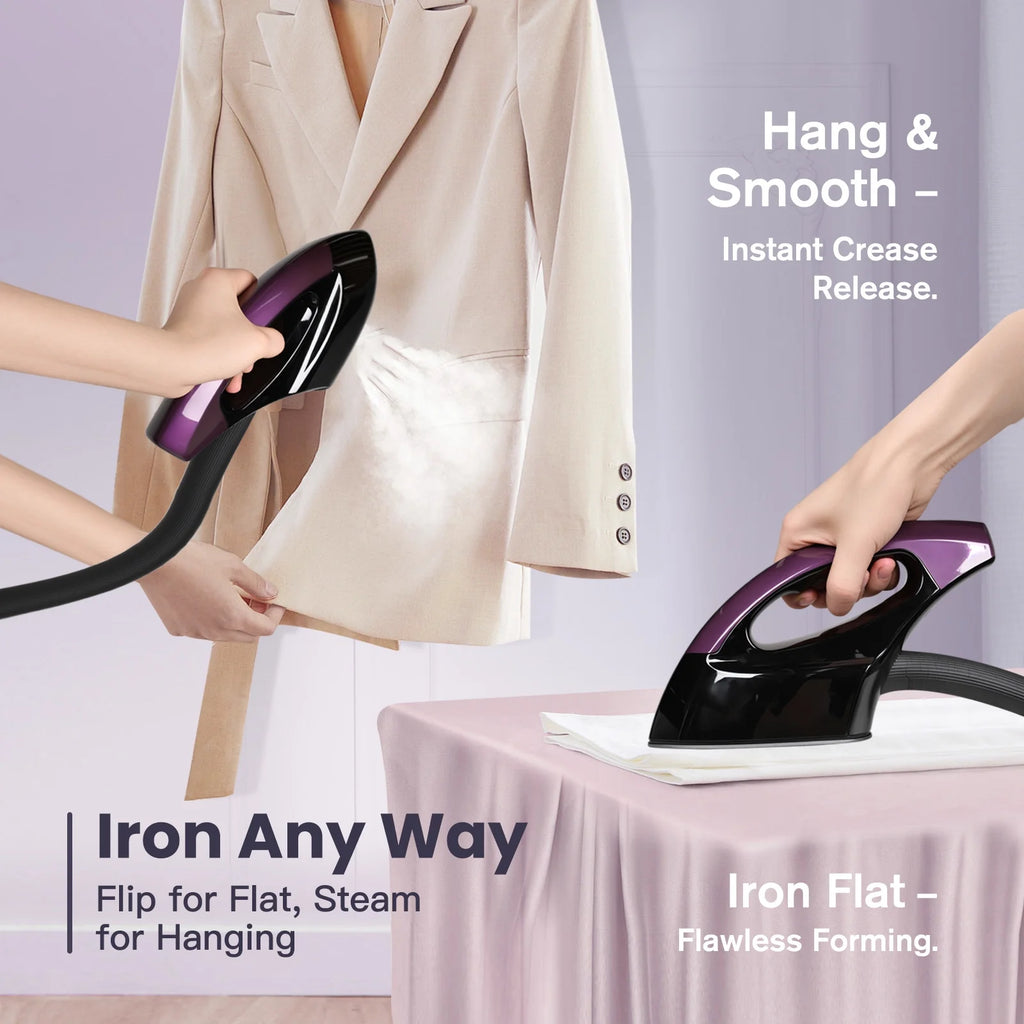 Advwin 1500W Standing Garment Steamer with 2.3L Water Tank, Adjustable Double Rod, 10 Ironing Modes, 35s Fast Heat-Up, Flat & Hanging Ironing