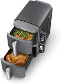 Restored Ninja Air Fryer, 10QT DoubleStack XL 2-Basket, Compact Design, Cooks 5lb Whole Chicken, Roast, Bake & More, Dishwasher Safe Parts, Grey, SL401 (Ceritified)(Refurbished)