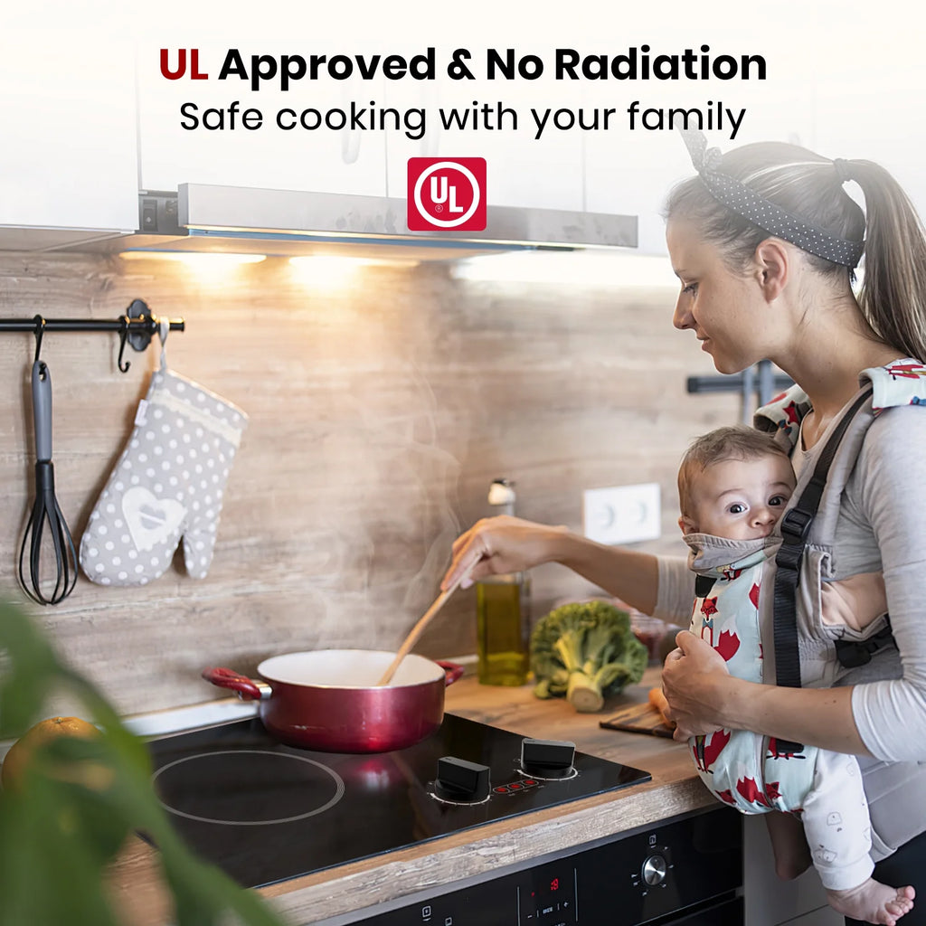 GASLAND 21 in 2 Elements Radiant Electric Cooktop with 9 Heating Levels, Smooth Surface, 240V