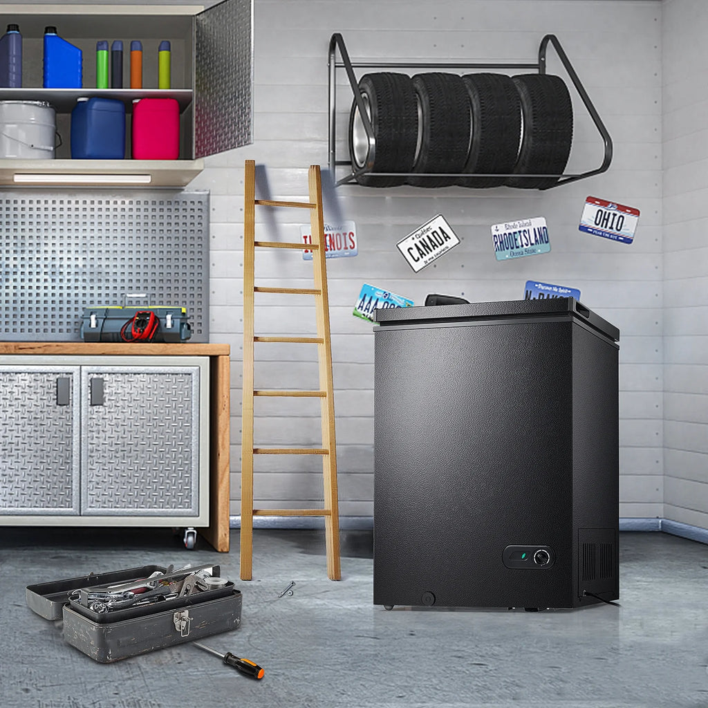 Moifoi 3.5 Cu.ft Chest Freezer w/ Removable Storage Basket & Top Open Door, Energy Saving, White