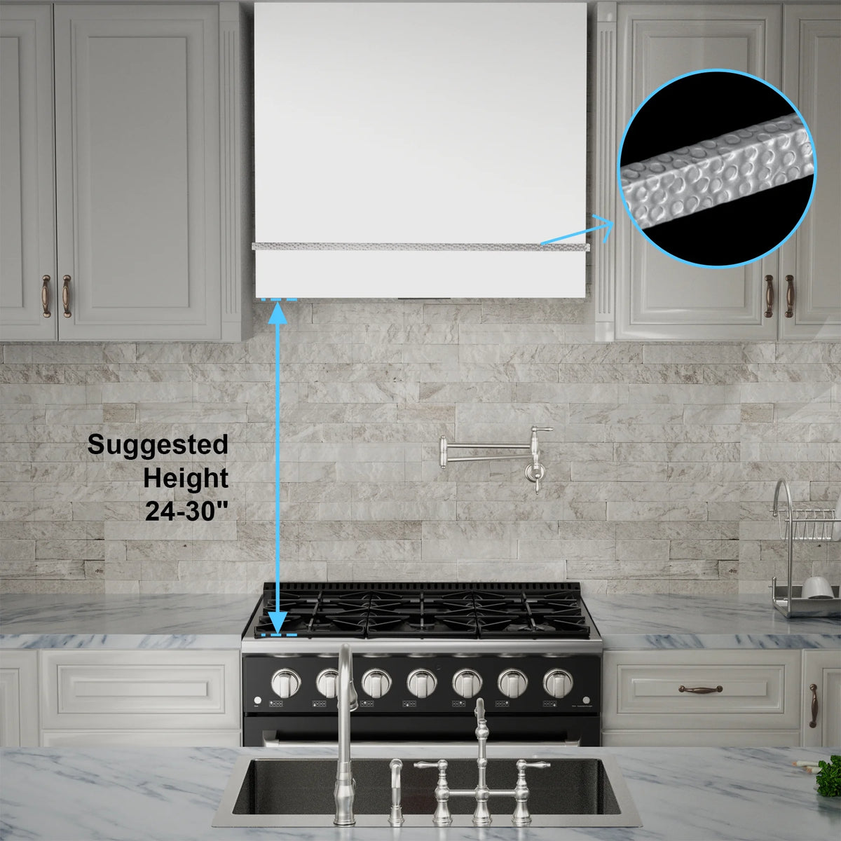 Akicon Range Hood 36 Inch, Ultra Quite Stainless Steel Kitchen Hood, Wall Mount Square Vent Hood with LED Light and Dishwasher-Safe Filters, Hood Vents for Kitchen, 3 Speeds, 600 CFM (AK-HS36HB-SWG)
