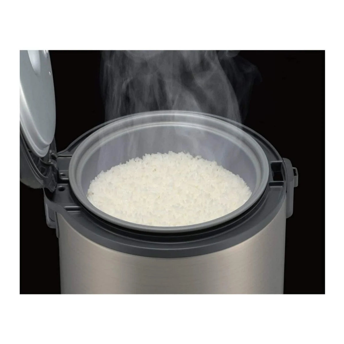 Tiger JNP-S10U 5.5 Cup Capacity White Rice Cooker with Spatula and Measuring Cup with Bowl and Spoon