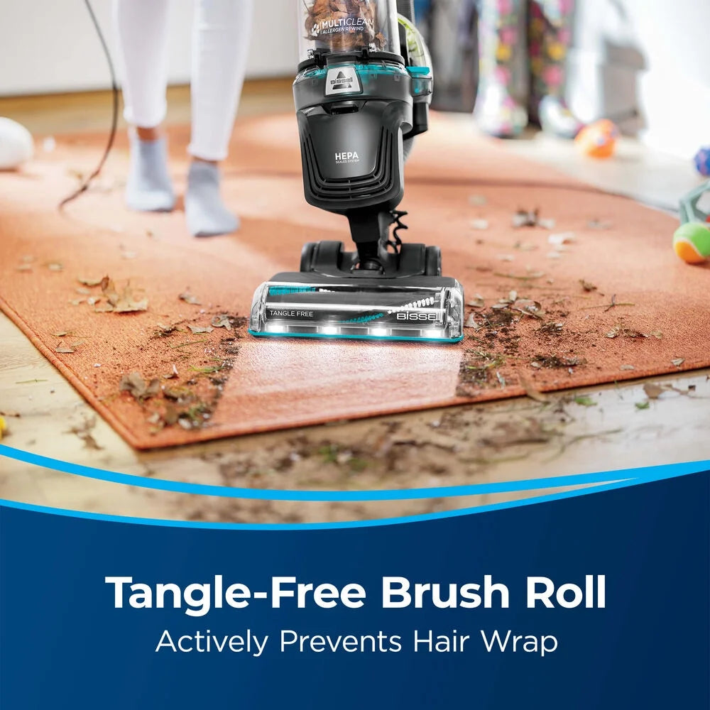 BISSELL Upright Vacuum, PowerLifter Allergen Pet Rewind, Pet Friendly , Bagless, HEPA filter, with Tangle Free Brush Roll, Swivel Steering and LED Headlights, 3404, Black