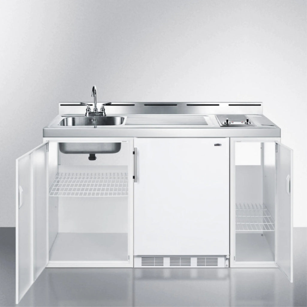 Summit C60glass 60 Inches Combo Kitchen - Stainless Steel
