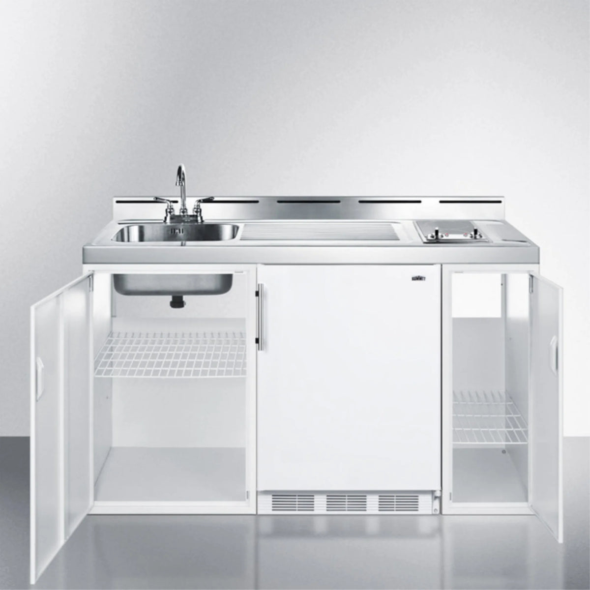 Summit C60glass 60 Inches Combo Kitchen - Stainless Steel