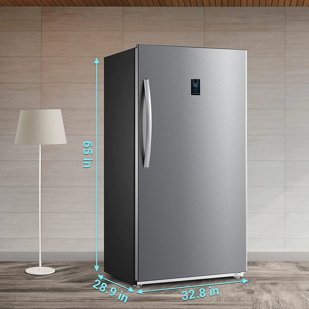 Smad 17 Cu ft Upright Single Door Conversion Freezer/Refrigerator, Frost Free, Freestanding, Stainless steel