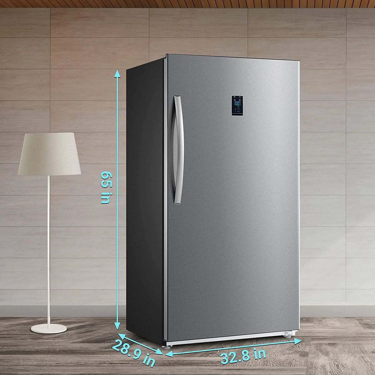 Smad 17 Cu ft Upright Single Door Conversion Freezer/Refrigerator, Frost Free, Freestanding, Stainless steel