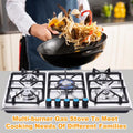 Tohu Stainless Steel Stove 3.3kW 5-Burner Closed Chassis Propane Cooktop for Outdoor/Indoor Cooking