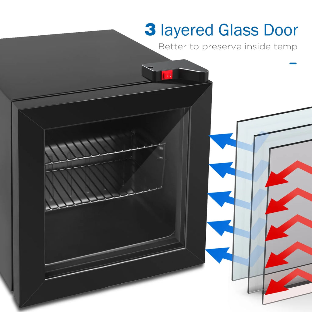 Northair 1.1 Cu Ft Countertop Mini Display Freezer with Glass Door Perfect for Liquor and Ice Cream