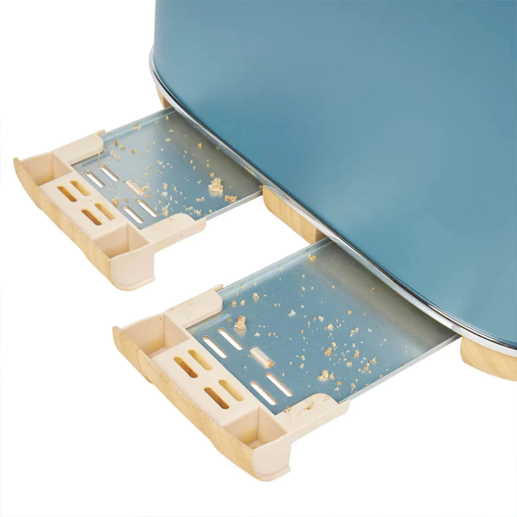 Haden Dorchester 4 Slice Wide Slot Toaster with Control Knob, Stone Blue