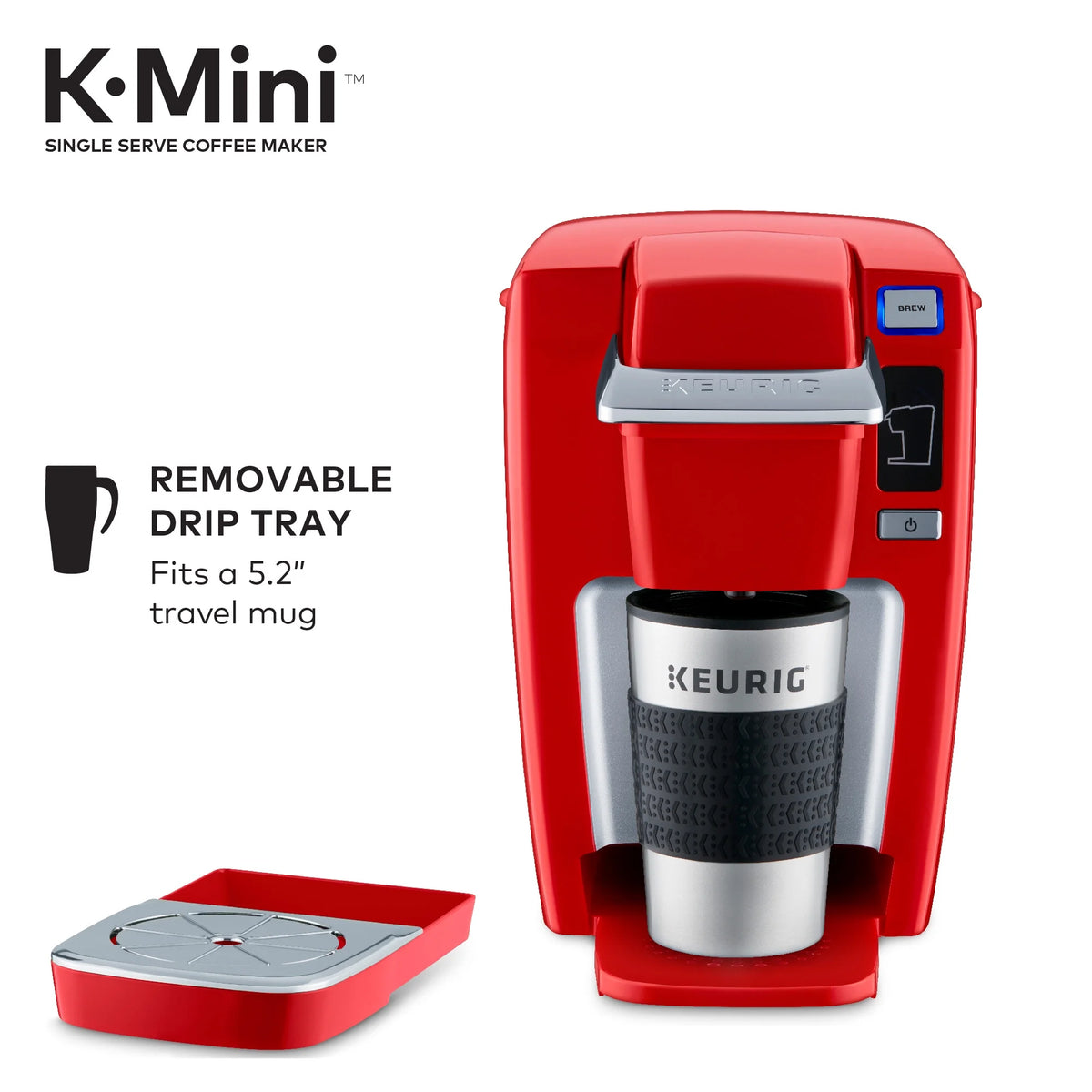 Keurig K-Mini K15 Single-Serve K-Cup Pod Coffee Maker, Chili Red