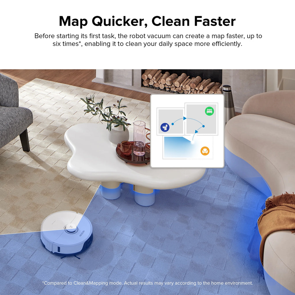 Roborock? S8 Robot Vacuum Cleaner and Sonic Mopping with DuoRoller? Brush, 6000 Pa, and Obstacle Avoidance