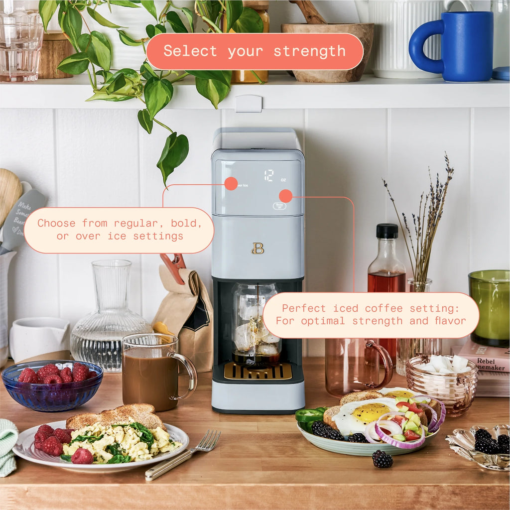 Beautiful Perfect Grind�?Programmable Single Serve Coffee Maker, White Icing by Drew Barrymore