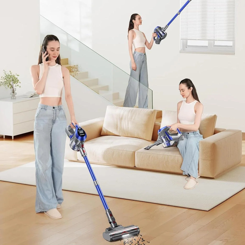 Cordless Stick Vacuum Cleaner, 18Kpa Powerful Suction, Smart LED Display, for Pet Hair, Hard Floors & Low-Pile Carpets