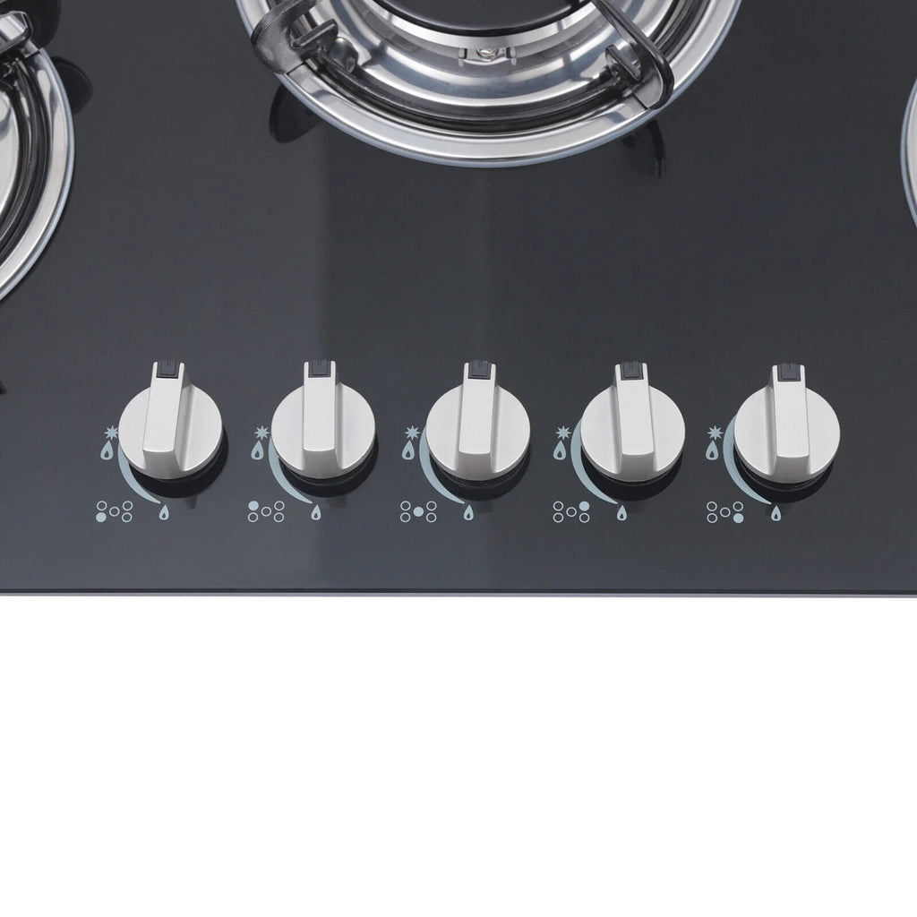 30"Gas Cooktop 5 Burners Gas Stove Cooktop NG Gas Stove Black for Kitchen